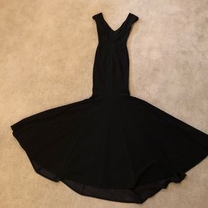 Betsy Adam Black Fishtail Gown